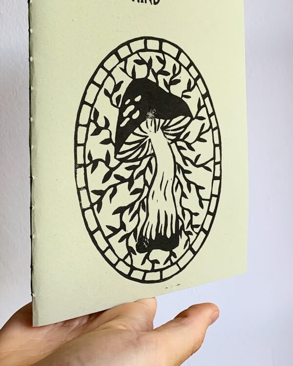 “BEFRIEND THE MIND” handmade linocut printed notebook - Image 2