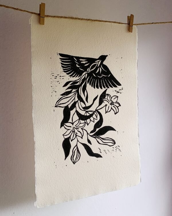 “WIND LILLY” linocut print - Image 2