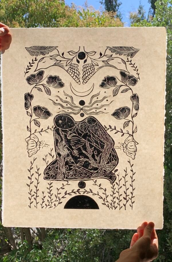 “BEING” linocut print - Image 2