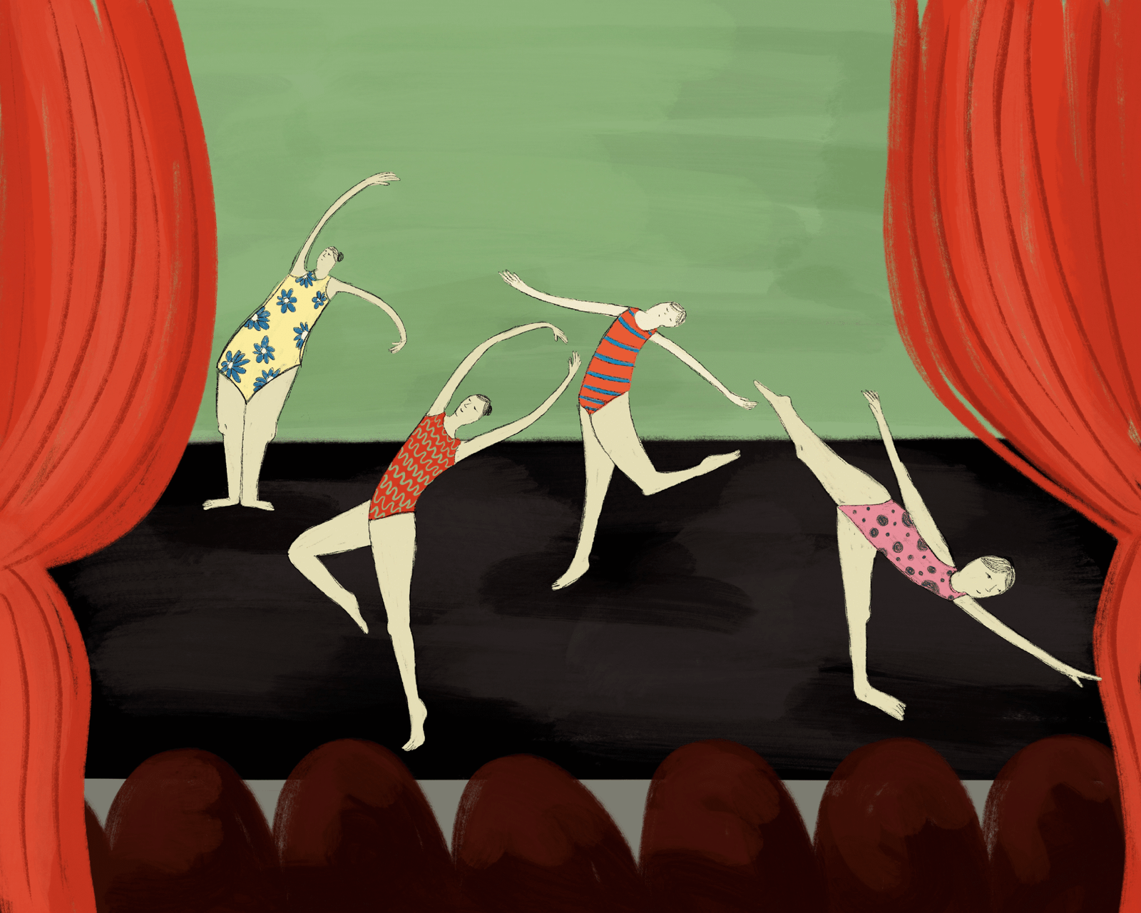 Dancer illustration book illustration drawing dance stage girls dancing ballet contemporary